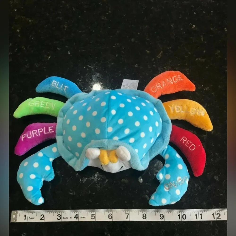 Learn Your Colors Crab talking light up Baby blue plush Stuffed Animal Nat Jules